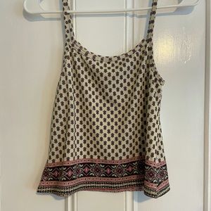 Printed crop tank top